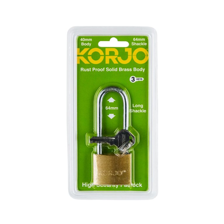 Long shackle brass lock pck