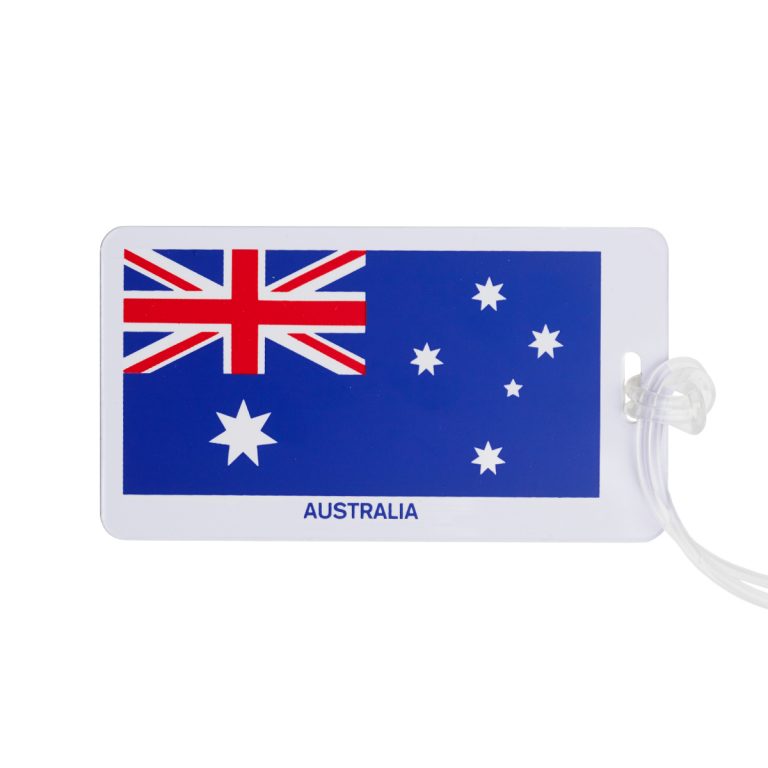 Plastic luggage tag flag